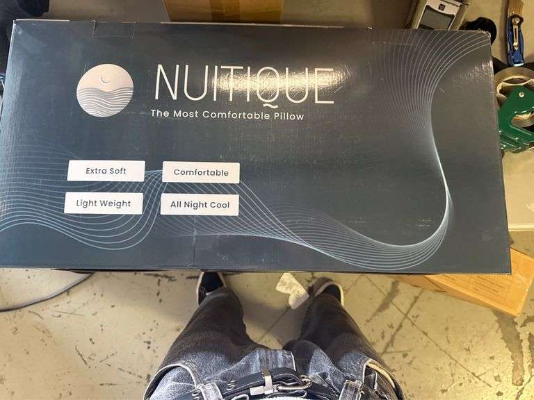NUITIQUE Natural Latex Sleeping Pillow, Medium Firmness, for Side, Back, Stomach Sleepers 24 16 inches.