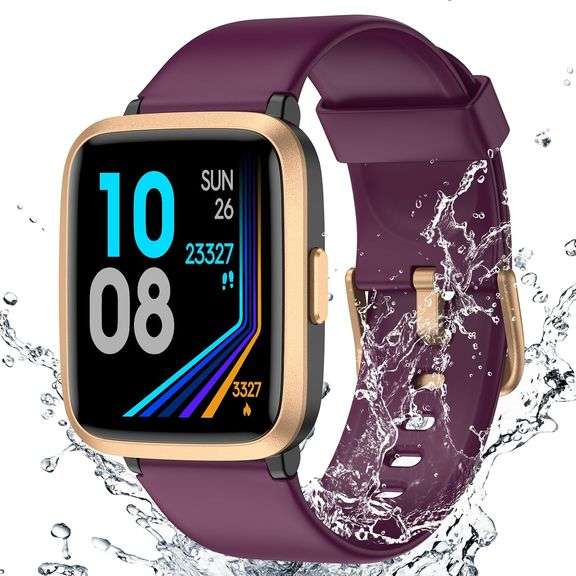Fitness Tracker Watch with Heart Rate Monitor, Large Screen Activity Tracker with Pedometer, Sleep Monitor, Calories & Step Counter, 5ATM Waterproof S