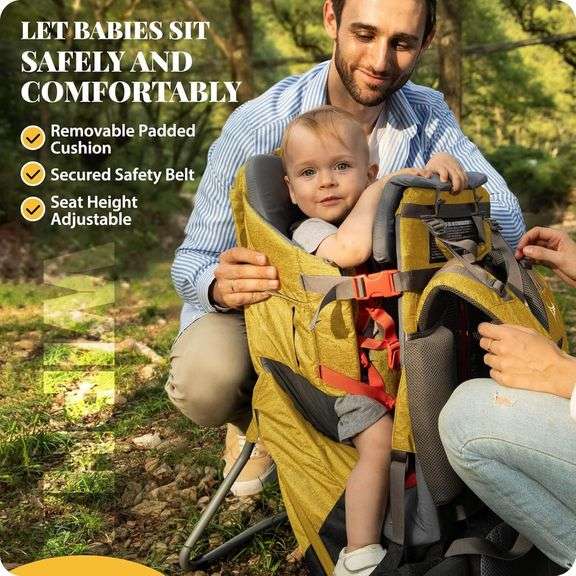 WIPHA Baby Backpack Carrier, Upgraded Carrying System Baby Hiking Backpack Carrier, Ergonomic Pro Hiking Baby Carrier Backpack with Safety Seat, Light