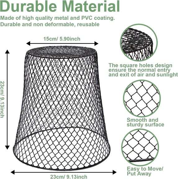 Dukelai 10 Pcs Chicken Wire Cloche Plant Covers Garden Netting Metal Heavy Duty Plant Protectors from Animals for Keeping Bunnies Chicken Squirrels Bi