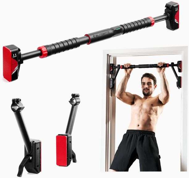 BLITZBFITZ Doorframe 880LBS Max Capacity Pull Up Bar for Door | Multipurpose| 30.9 -38.6 Width | Non-Slip Chin Up Bar Doorway No Screws