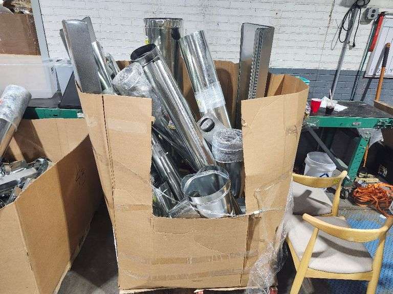 Pallet of Galvanized Steel piping and accessories