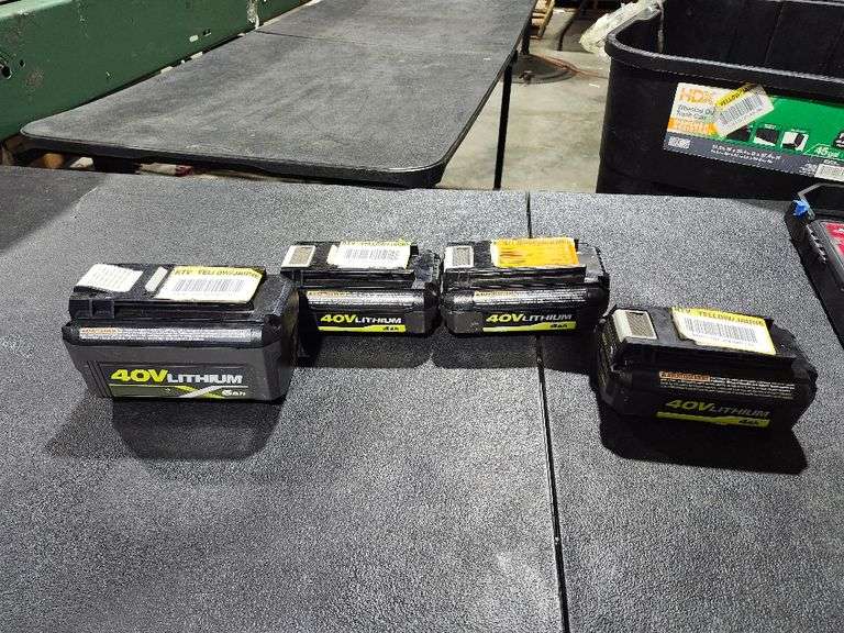 Group lot of non-working 40v Ryobi batteries