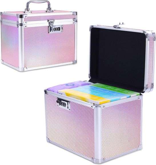 Buanson Security Lock Boxes (Aurora),Lockable Storage Box Medicine,Code Lock Box Jewelry,Combination Lock Box for Office,Cosmetic Storage Box