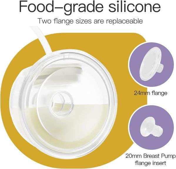 Phanpy Wearable Breast Pump Milk Collector Cup, New Cup Parts, Original Phanpy Breast Pump Replacement Accessories, 24 mm Flange and 20mm Insert Inclu