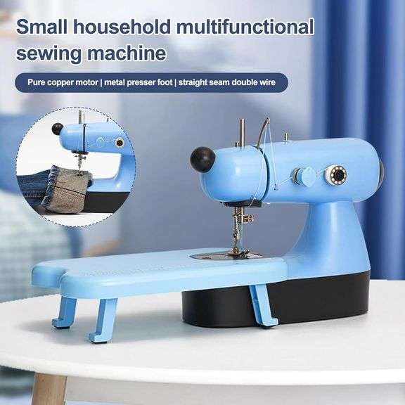 Hesitroad Mini Sewing Machine,Electric Sewing Machine Mini Electric Household Crafting Mending Sewing Machines with Expansion Board LED Light Design F