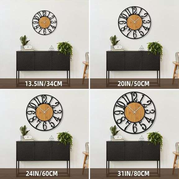 Mee 2ou Wall Clock - 14 Inch Wall Clocks for Living Room Decor - Battery Operated Wall Clock for Bedroom Kitchen - Nearly Silent Wall Clock Non Tickin