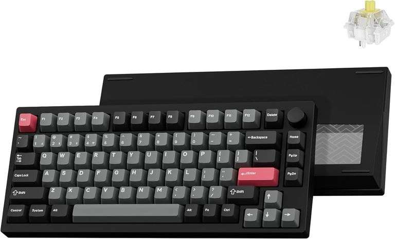 P1 Pro Wireless Custom Mechanical Keyboard, Full Aluminum 2.4 GHz Bluetooth RGB Backlit 75% Layout with Hot-swappable KEYCHRON Super Banana Switch Com