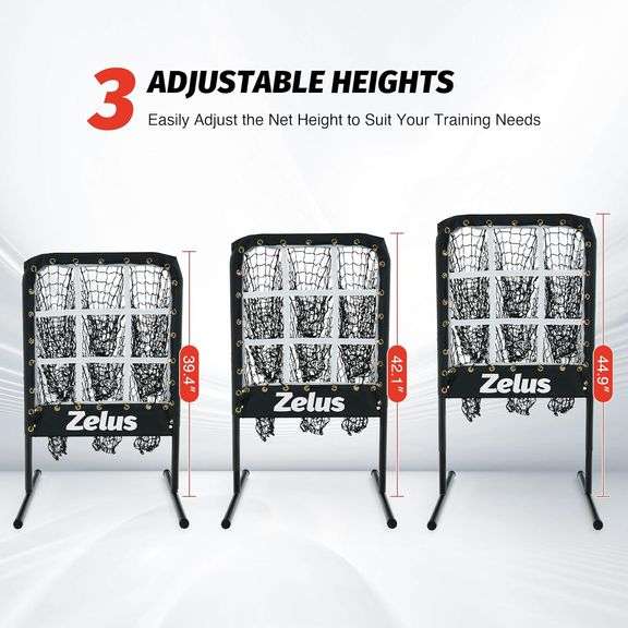 ZELUS Baseball Net with Target Pockets, Pitching Net with Strike Zone, Portable Pitcher Trainer Net, Height Adjustable Softball Baseball Training Equi