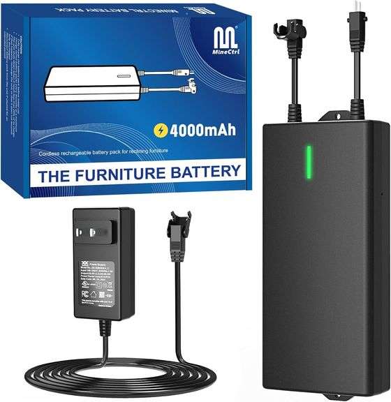 MineCtrl Universal Battery Pack for Reclining Furniture, ZBPOWER 4000mAh Wireless Couch Battery Pack Rechargeable for Power Recliner, Power Sofa, Sect