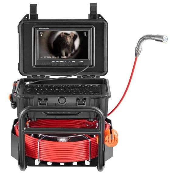 Sewer Camera 98 ft. /30m, Self-Leveling Drain Camera with 512 Hz Transmitter 9 in. Screen 1080P HD Snake Sewer Camera