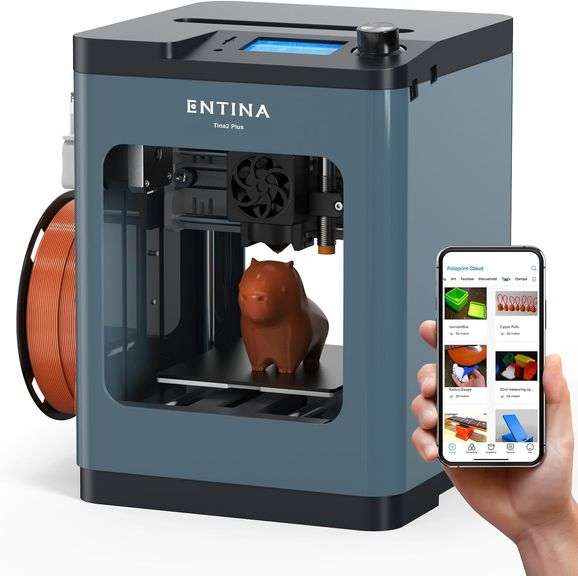 3D Printers TINA2Plus V2, 250mm/s High Speed Auto Leveling FDM Mini 3D Printer with Spring Steel Platform, Fully Assembled 3D Printer for Kids and Beg