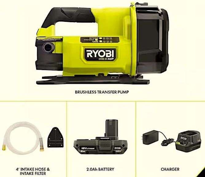 One+ hp 18v 1/4 hp cordless powered transfer pump tool only