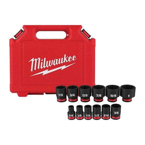 SHOCKWAVE 3/8 in. Drive SAE 6 Point Impact Socket Set (12-Piece)