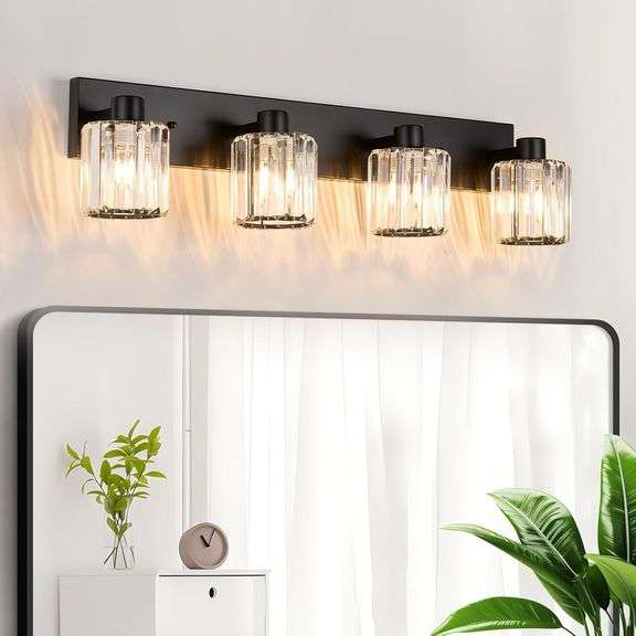 thumbnail image 2 of Ralbay Gold Bathroo Light Fixtures Crystal 5-Lights Bathroo Vanity Lights Over Irror Odern... 2 of 9