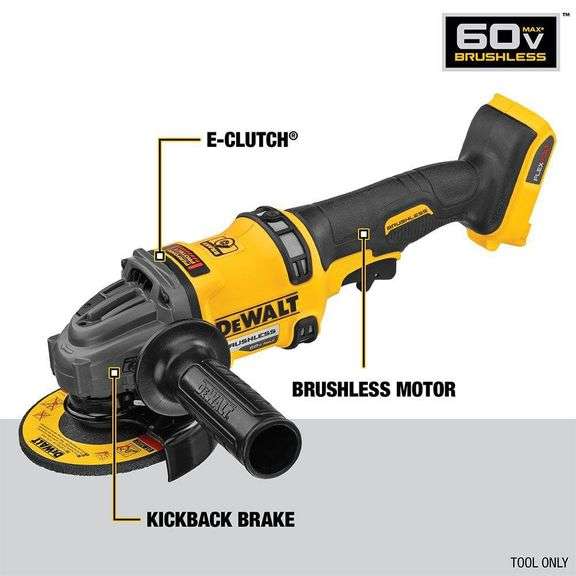 DEWALT FLEXVOLT 60V MAX Cordless Brushless 4.5 in. To 6 in. Small Angle Grinder with Kickback Brake (Tool Only)
