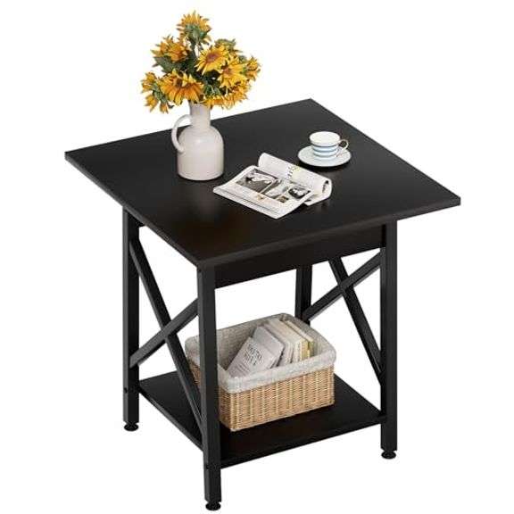 GreenForest End Table 24 inch for Living Room, Large Square Side Tables ...