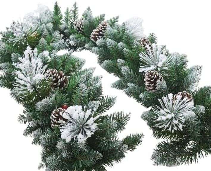Nvzi 6.5 FT Artificial Christmas Garland, Pine Cones, for Front Door Home Office Christmas Decorations, C