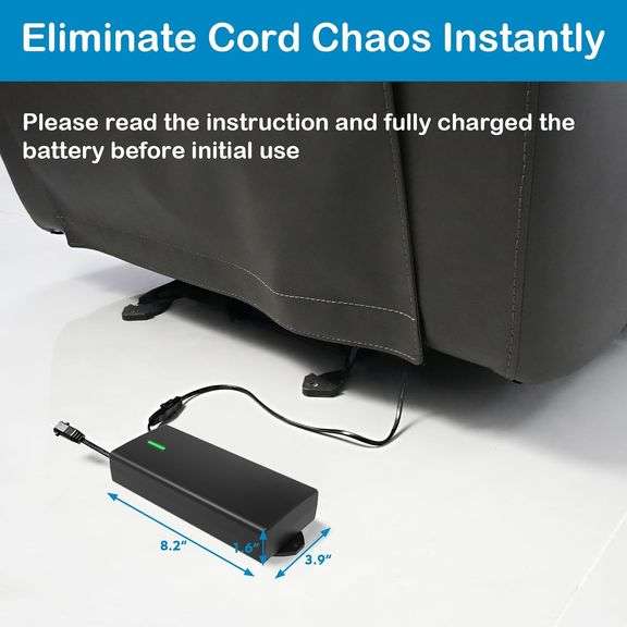 MineCtrl Universal Battery Pack for Reclining Furniture, ZBPOWER 4000mAh Wireless Couch Battery Pack Rechargeable for Power Recliner, Power Sofa, Sect