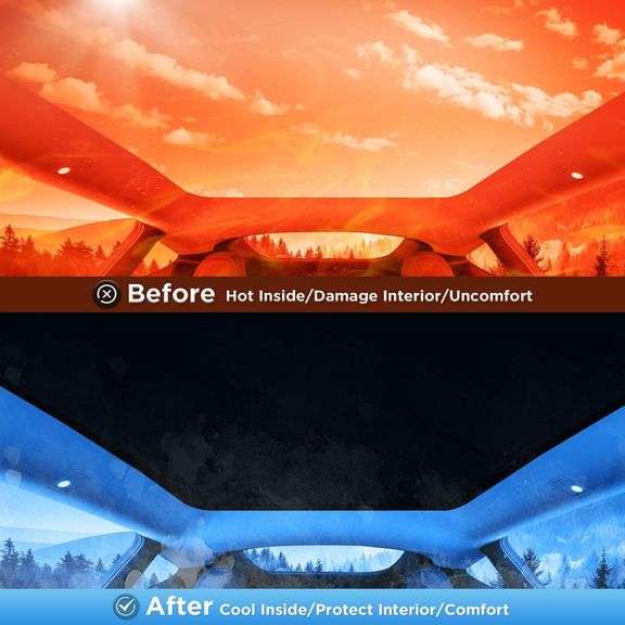 DAZANZAN 2025 Upgrade Sunshade Roof for Tesla Model Y 2025-2020 No-Gap/No-Sagging Roof Sun Shade Heat Insulation Sunroof Shade for Tesla Model Y Acces