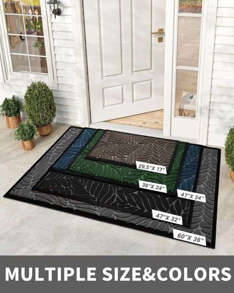 Yimobra Door Mat Outside Entrance, All-Season Waterproof Indoor Outdoor Doormat, All-Weather Non-Slip Welcome Mats for Front Door, Low Profile, Patio