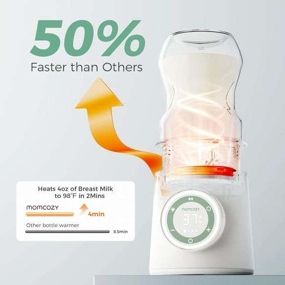 Momcozy Travel-Friendly Portable Bottle Warmer with Rapid Heating & Leak-Proof Design, Safe for Multiple Brands Including Dr. Brown's, Philips Avent,