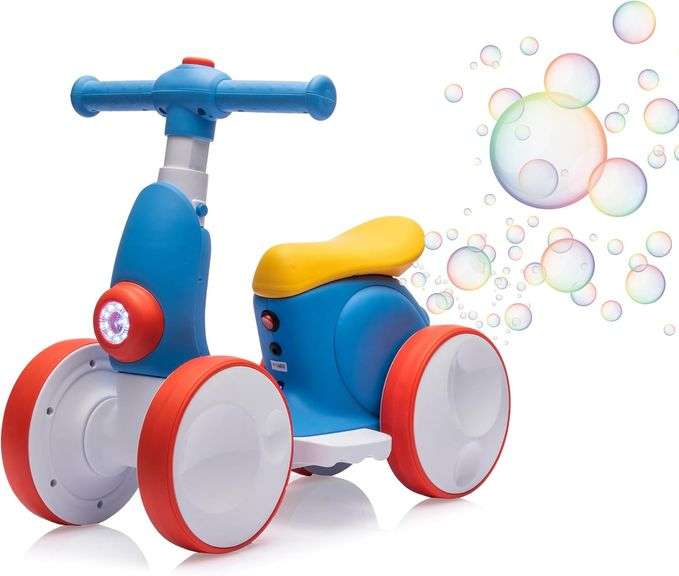 6V Electric Baby Balance Bike for 1 Year Old Boys Girls Ride on Toys 12-48 Months Toddler Balance Bike, 4 Wheels Kids First Bike with Remote Control F