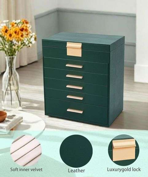 BOOVO Jewelry Boxes for Women, White and Black 6 Layer Large Jewelry Box for Necklace, Bracelet, Earrings, Rings Storage, Jewelry holder Organizer for
