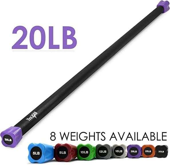 Yes4All Total Body Workout Bar/Weighted Bar & Resistance Band Pilates Bar & Weighted Bar Rack/Weighted Bar Holder Storage - Great for Aerobics, Yoga a