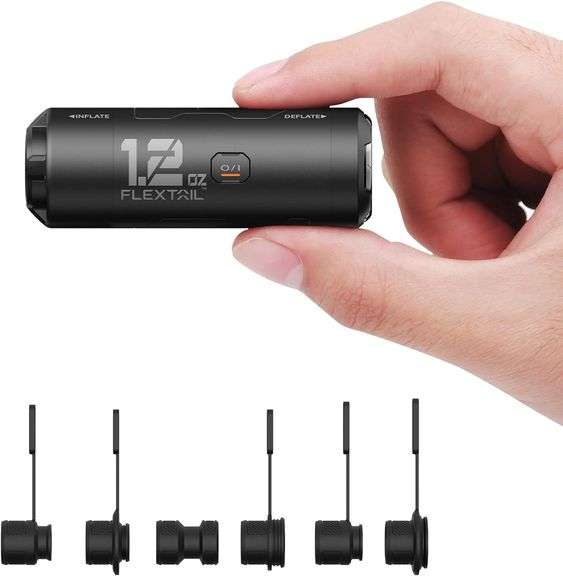 FLEXTAILGEAR Zero Pump, 33g Portable Air Pump for Inflatable, Air Mattress Pump, Ultra Mini Electric Air Pump with 6 Nozzles, Replaceable Battery, Inf