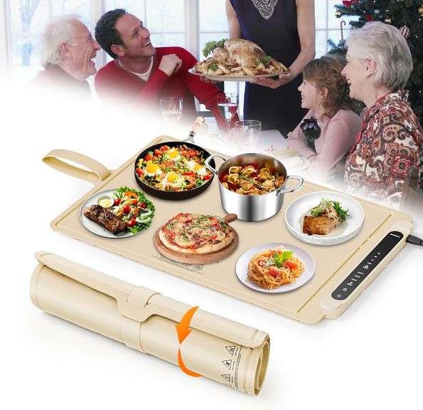 Silicone Food Warming Mat Electric Warming Tray Cream