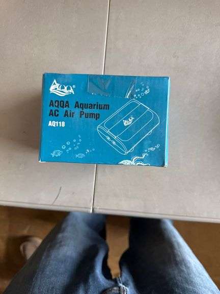 AQQA Aquarium Air Pump,3.5W 5W Dual Outlet Oxygen Pump with 2 Air Stone,Adjustable Air Valve Quiet Bubbler Pump,Up to 160 Gallon Fish Tank