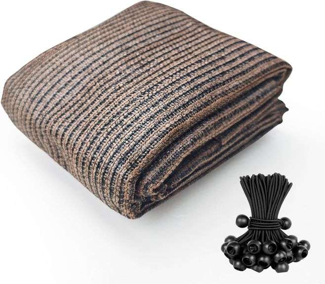 Shatex 90% Sun Shades for Patios 10x 12ft Shade Fabric Sun Shade Cloth Taped Edge with Grommets Sun-Block Mesh Shade for Pergola Cover Canopy Mocha, 1