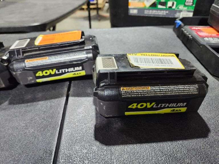 Group lot of non-working 40v Ryobi batteries
