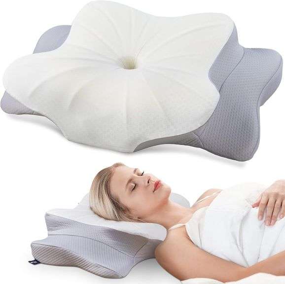 DONAMA Cervical Pillow,Contour Memory Foam Pillow for Sleeping,Ergonomic Neck Support Pillow for Side,Back and Stomach Sleepers with Comfortable and B