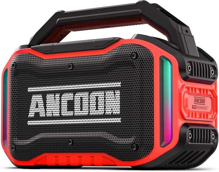 Speakers Bluetooth Wireless: 80W(Peak) Loud Speaker with Bass, 20H Playtime, IPX6 Waterproof, Large Jobsite Speakers for Work, Outdoor, Workshop, Gara