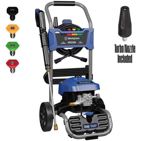 2300 PSI 1.76 GPM 13 Amp Cold Water Electric Powered Pressure Washer with Turbo Nozzle and 5-Quick Connect Tips