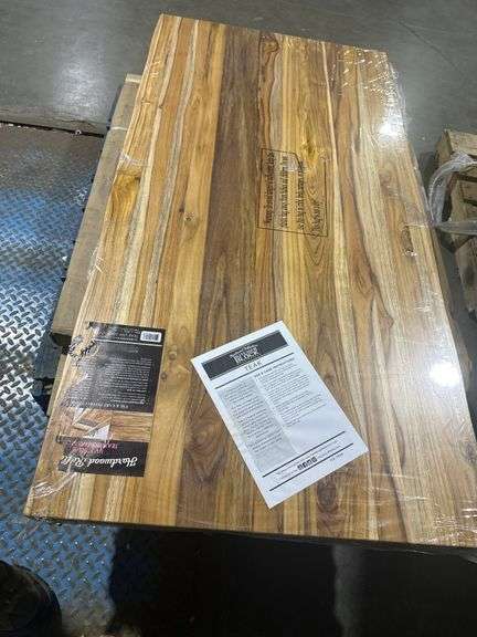 5 ft. L x 30 in. D Finished Teak Solid Wood Butcher Block Desktop ...