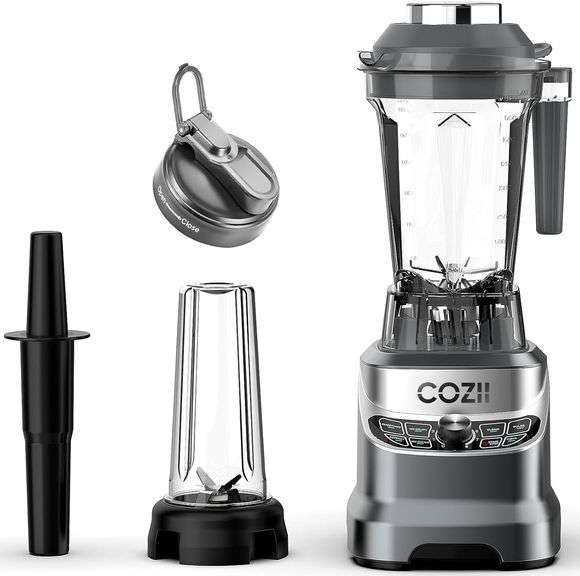 COZII Professional Plus Blender,2000W Peak Watts,Countertop Blenders for Kitchen, 64 Oz Pitcher/21-Oz To-go Cup,7 Preset Programs and Total Crushing T