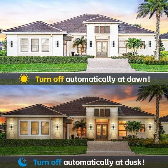 DASTOR Dusk to Dawn Outdoor Wall Lights, Modern Exterior Sconce Lighting Fixtures, Up and Down Outdoor Porch Lights, Aluminum Waterproof Outside Light