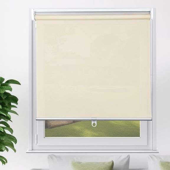 YCUHEN Cordless Roller Shades Pull Down Window Blinds Room Darkening Rolled Up Shades with Push-Pull Rod for Home and Office Bedroom Bathroom Living R