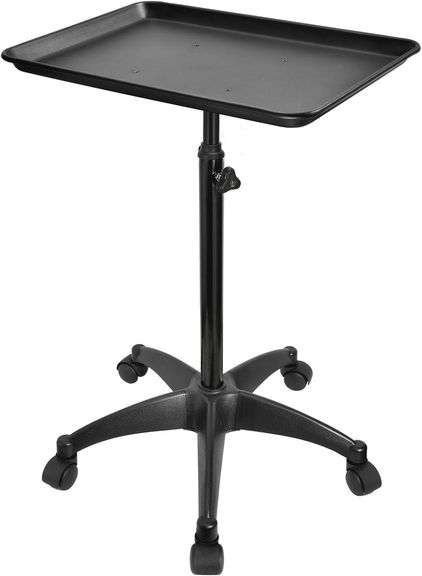 JOSTZHXIN Salon Rolling Tray, Premium Aluminum Tattoo Tray Rolling Cart, Height Adjustable Styling Tray, Service Storage Tray Trolley for Beauty Salon