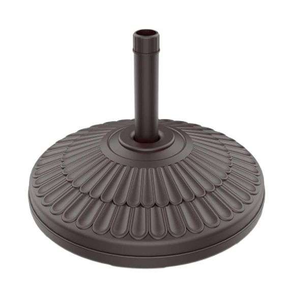 Wikiwiki 80 Lbs Round Weighted Patio Umbrella Base, Standalone Heavy Duty Base Water & Sand Filled Plastic Round Umbrella Base | (Brown)