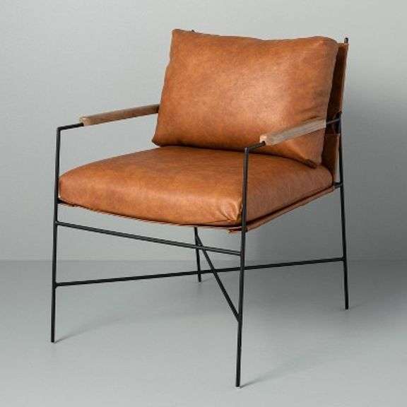 Faux Leather & Metal Accent Chair - Black/Brown - Hearth & Hand with Magnolia