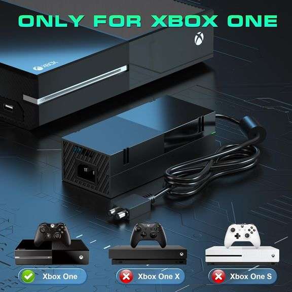 Power Supply for Xbox One Latest Version Replacement Power Brick Power Box for Xbox one Adapter AC Power Cord Cable 100-240V Auto Voltage