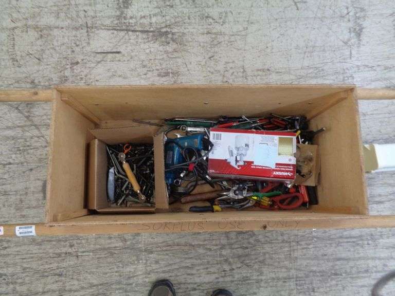 1 -BOX OF VARIOUS SHOP TOOLS