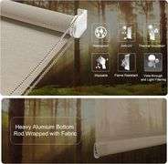Persilux Solar Roller Shades for Window Blinds (34" W x 72" H, Cocoa) Room Darkening UV Protection 5% Openness Light Filtering Window Shades Blackout