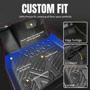 TPE Automotive Floor Mats Custom for 2020-2025 Tesla Model Y 7 Seater, All Weather Cover Protection Waterproof Black Floor Liner Front & Rear Row Full