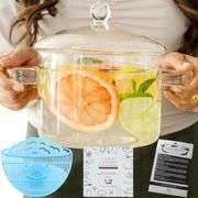 2L Clear Glass Simmer Pot with Lid & Strainer | Heat-Resistant Borosilicate Glass Pot for Pasta, Soup, Baby Food & Milk | Electric Simmer Tool for Hom