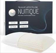 NUITIQUE Natural Latex Sleeping Pillow, Medium Firmness, for Side, Back, Stomach Sleepers 24 16 inches.